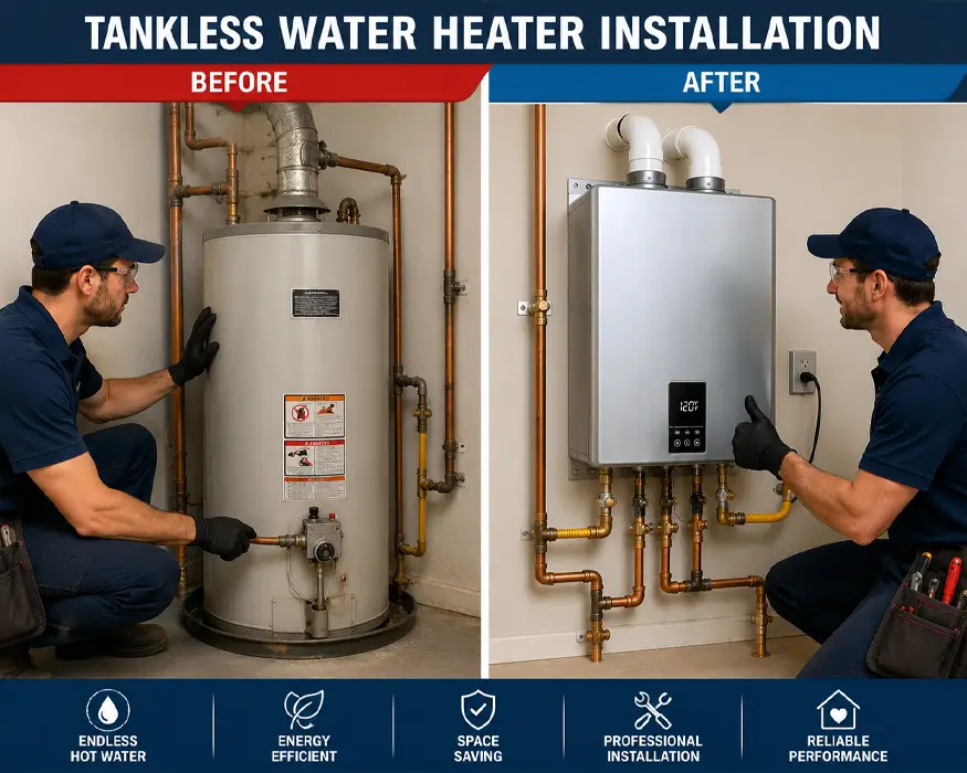Professional water heatr technician