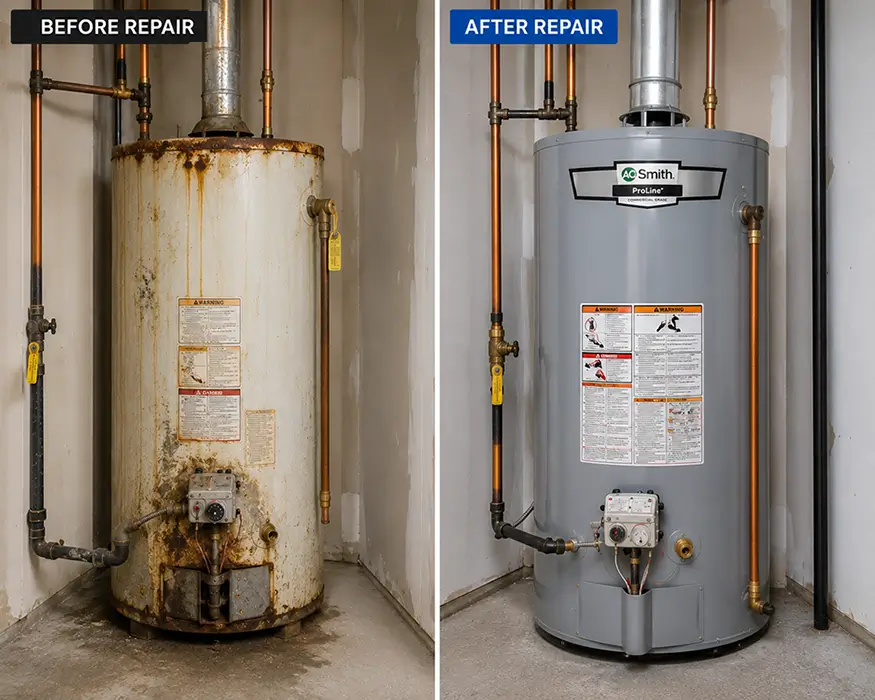 Professional water heatr technician